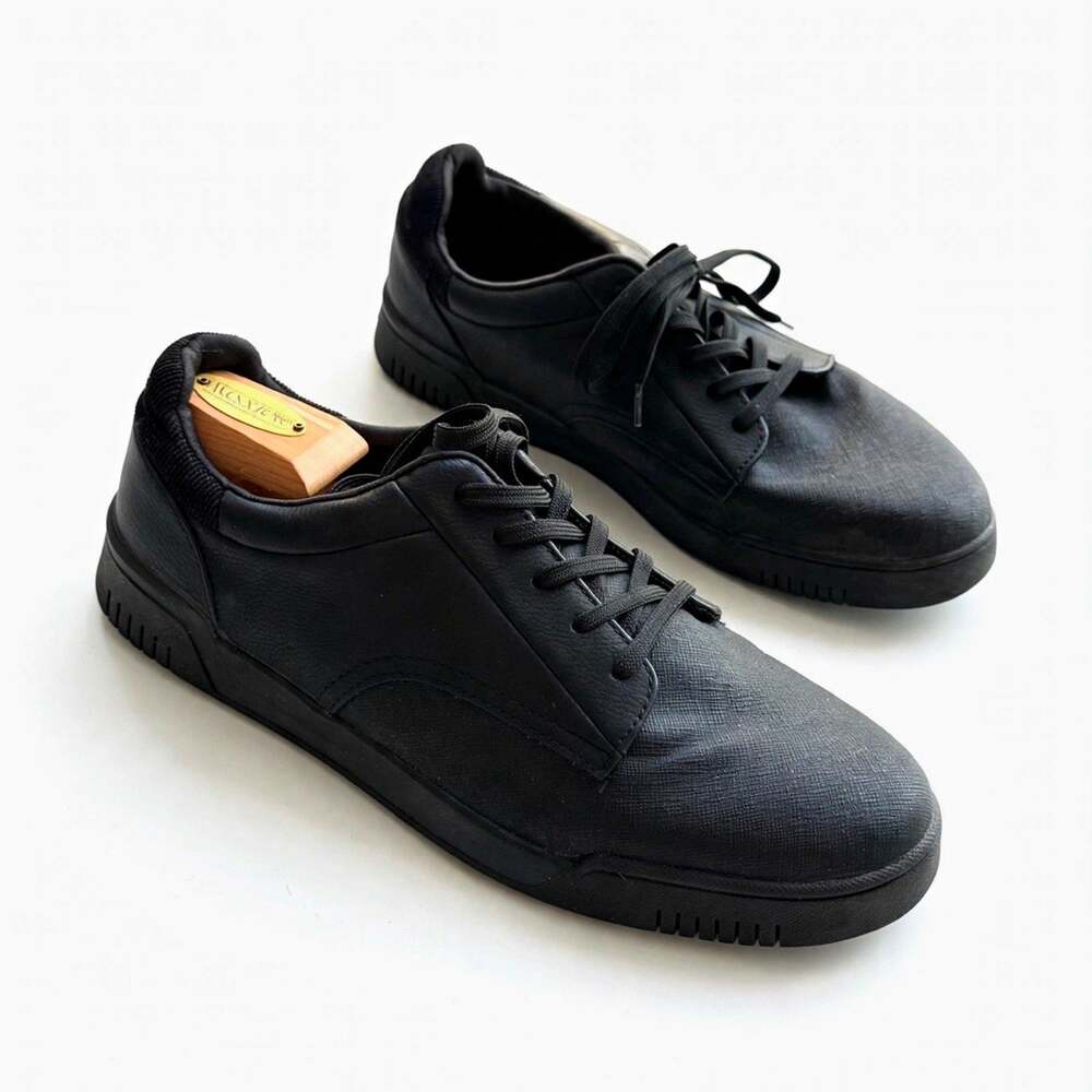 ALDO Men's Black Lace-Up Casual Sneakers US 10 EU 43 UK 9 Round Toe